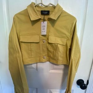Cropped jacket. Brand new with tags. Beautiful mustard yellow color.